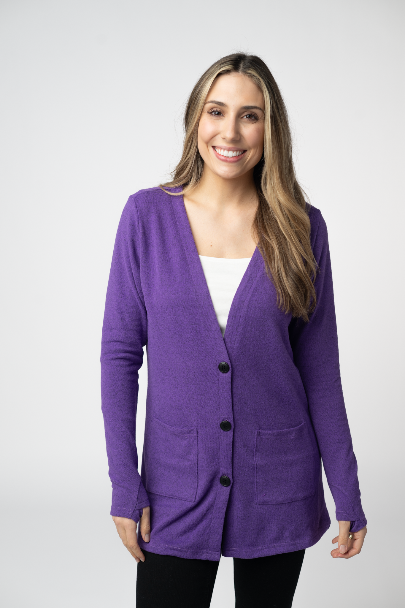 IN STOCK Cori Cardigan - Heathered Purple FINAL SALE