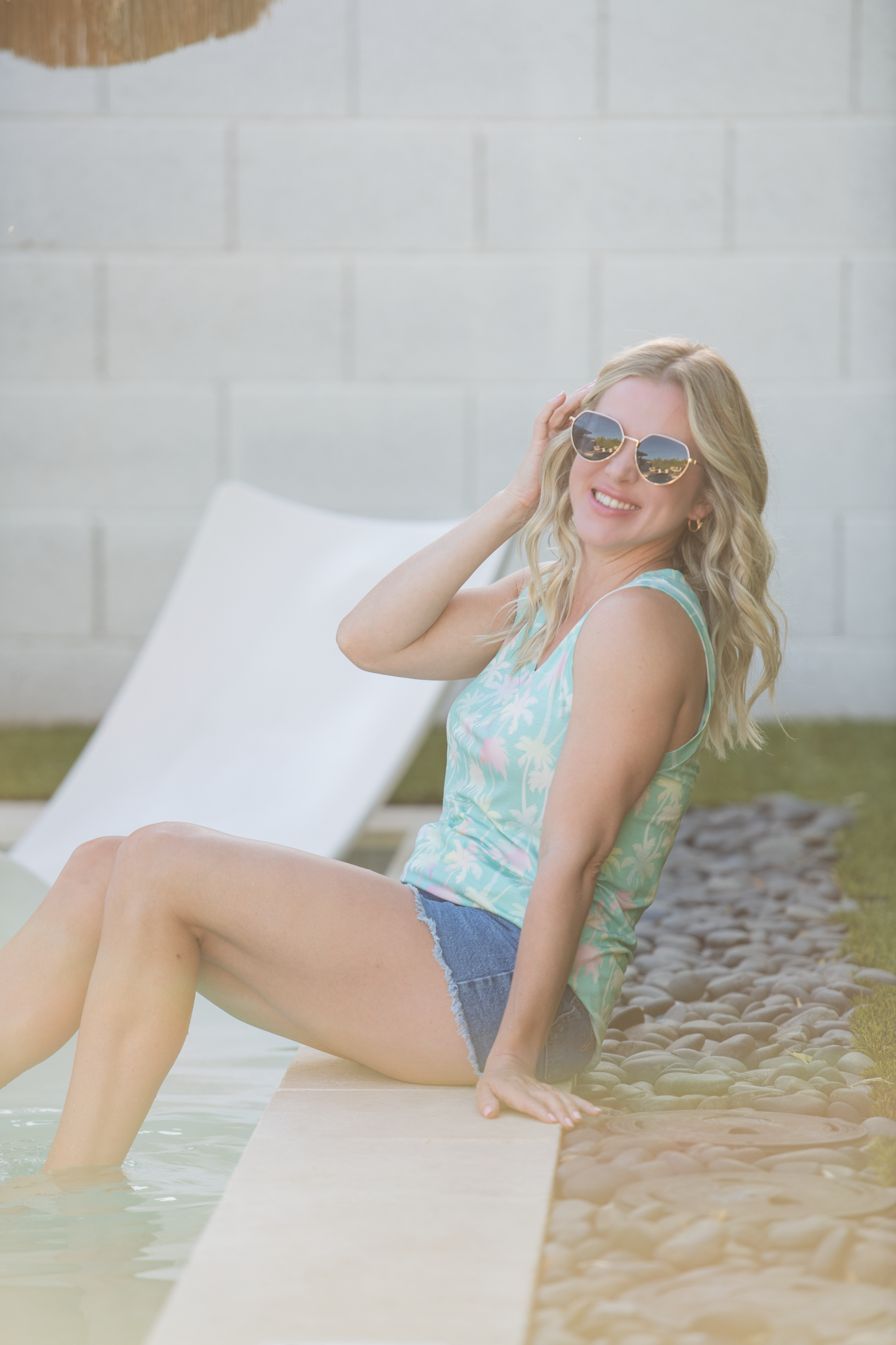 IN STOCK Noelle Tank - Aqua Palm FINAL SALE