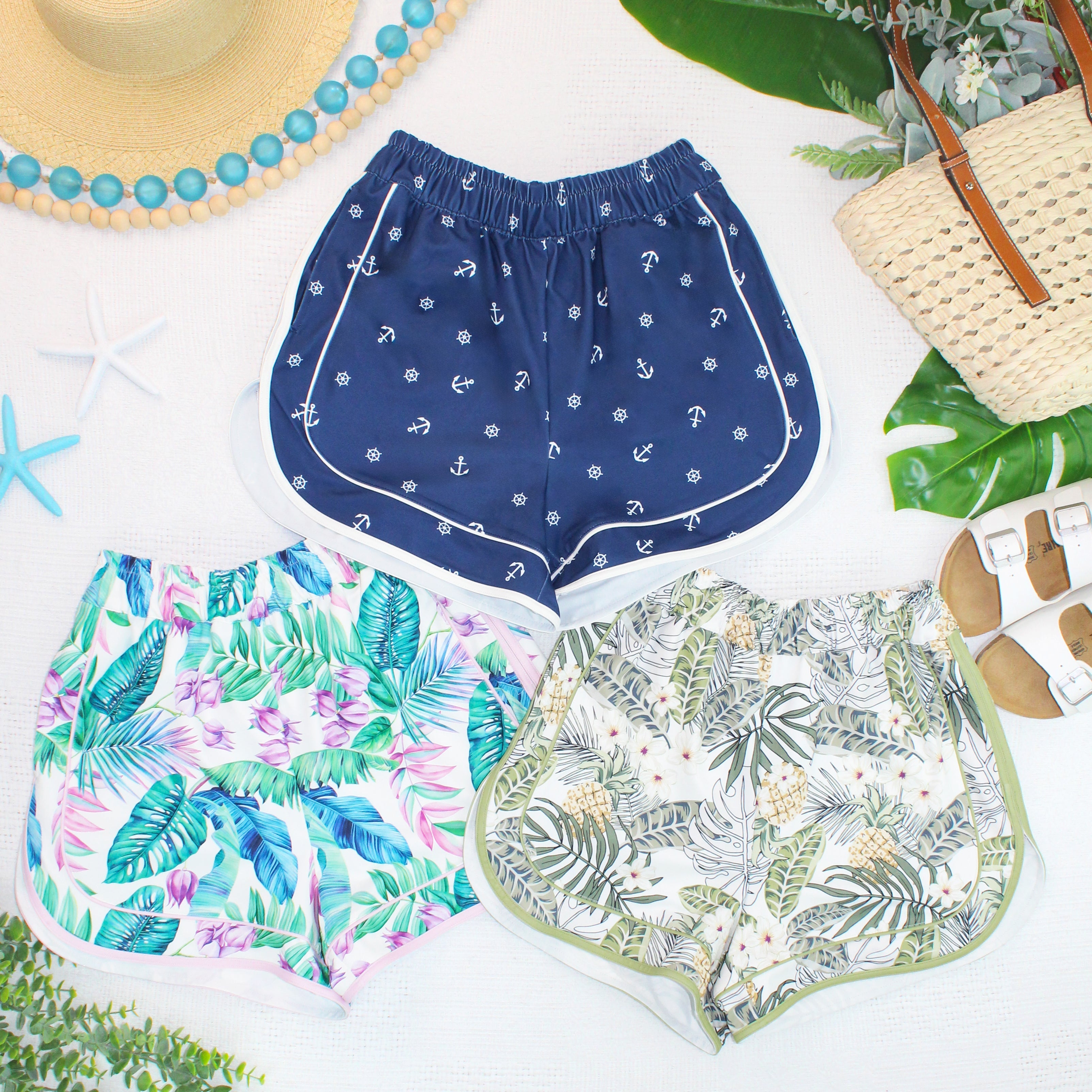IN STOCK Dolphin Shorts - Tropical Leaf FINAL SALE