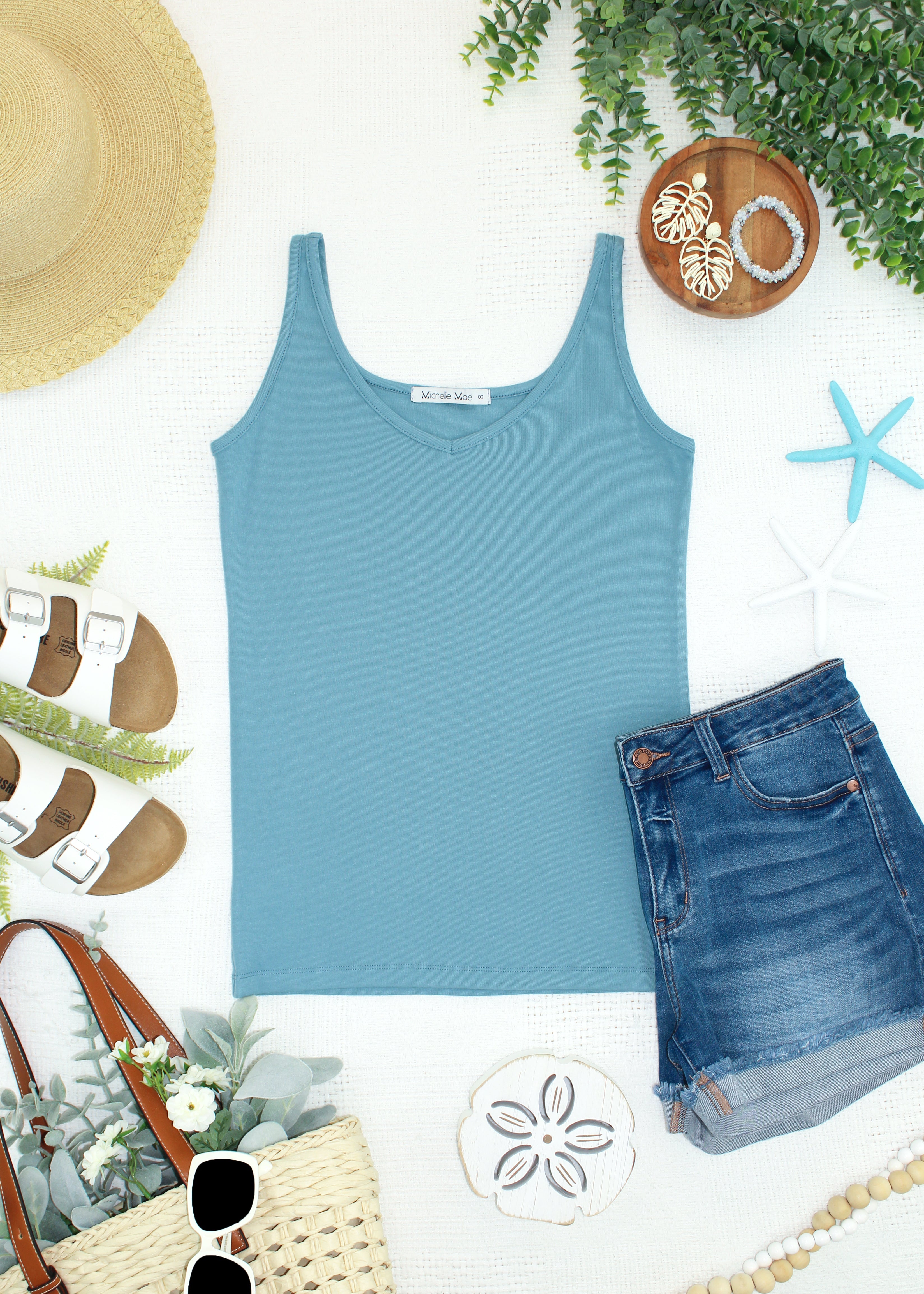 IN STOCK Kennedy Tank - Dusty Blue FINAL SALE