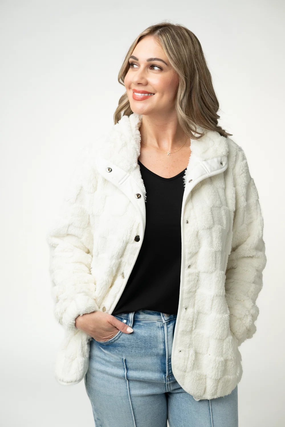 Checkered Snap Sherpa
