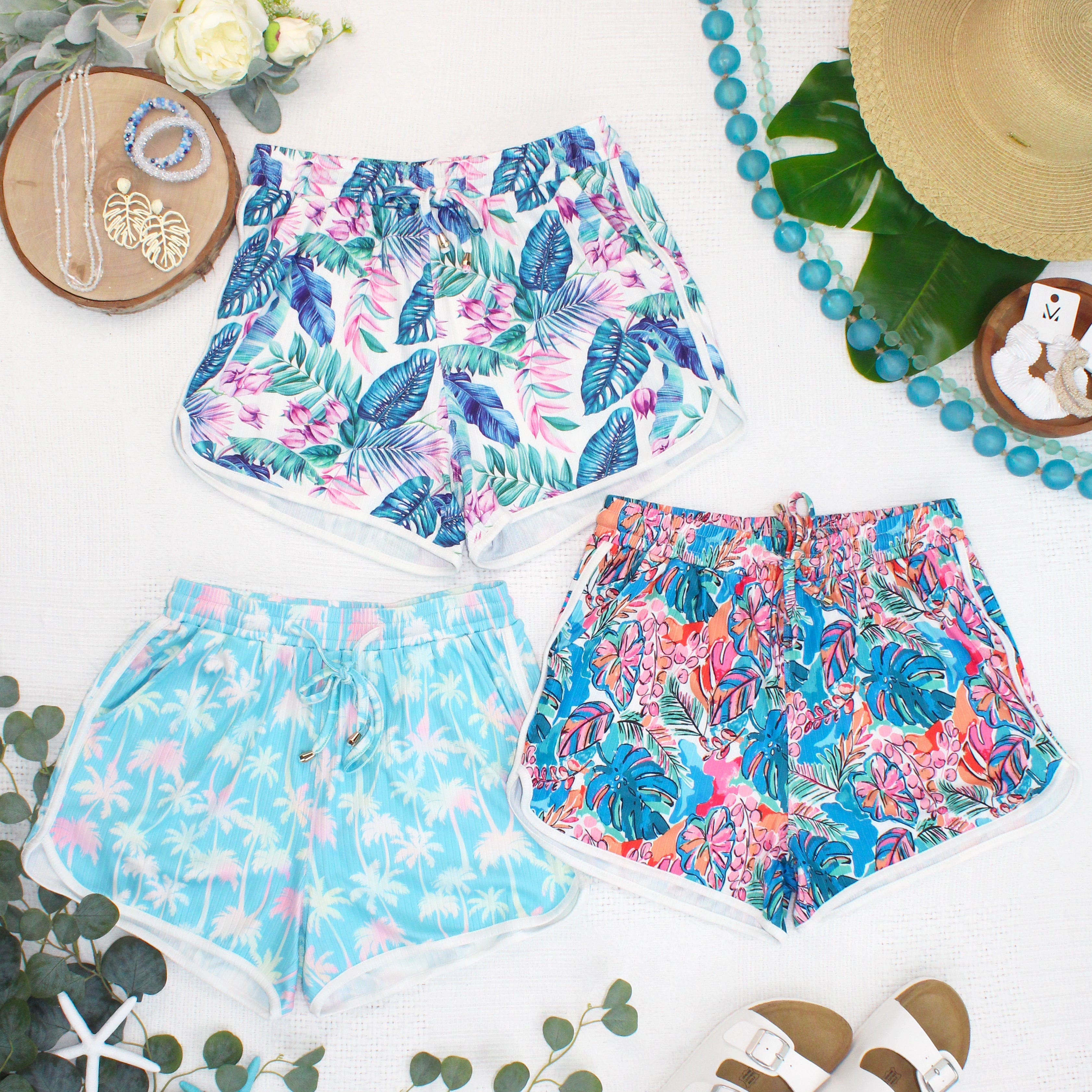 IN STOCK Nova Summer Shorts - Tropical Leaf FINAL SALE