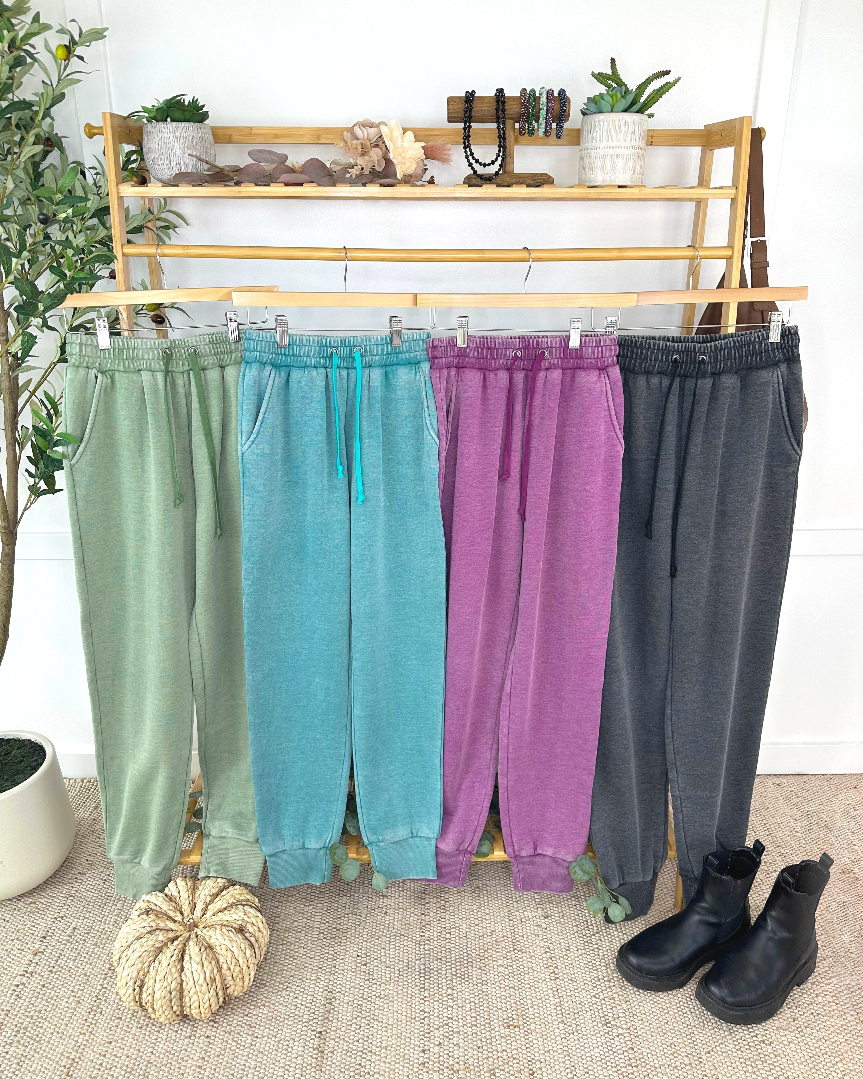 IN STOCK Vintage Wash Joggers - Teal