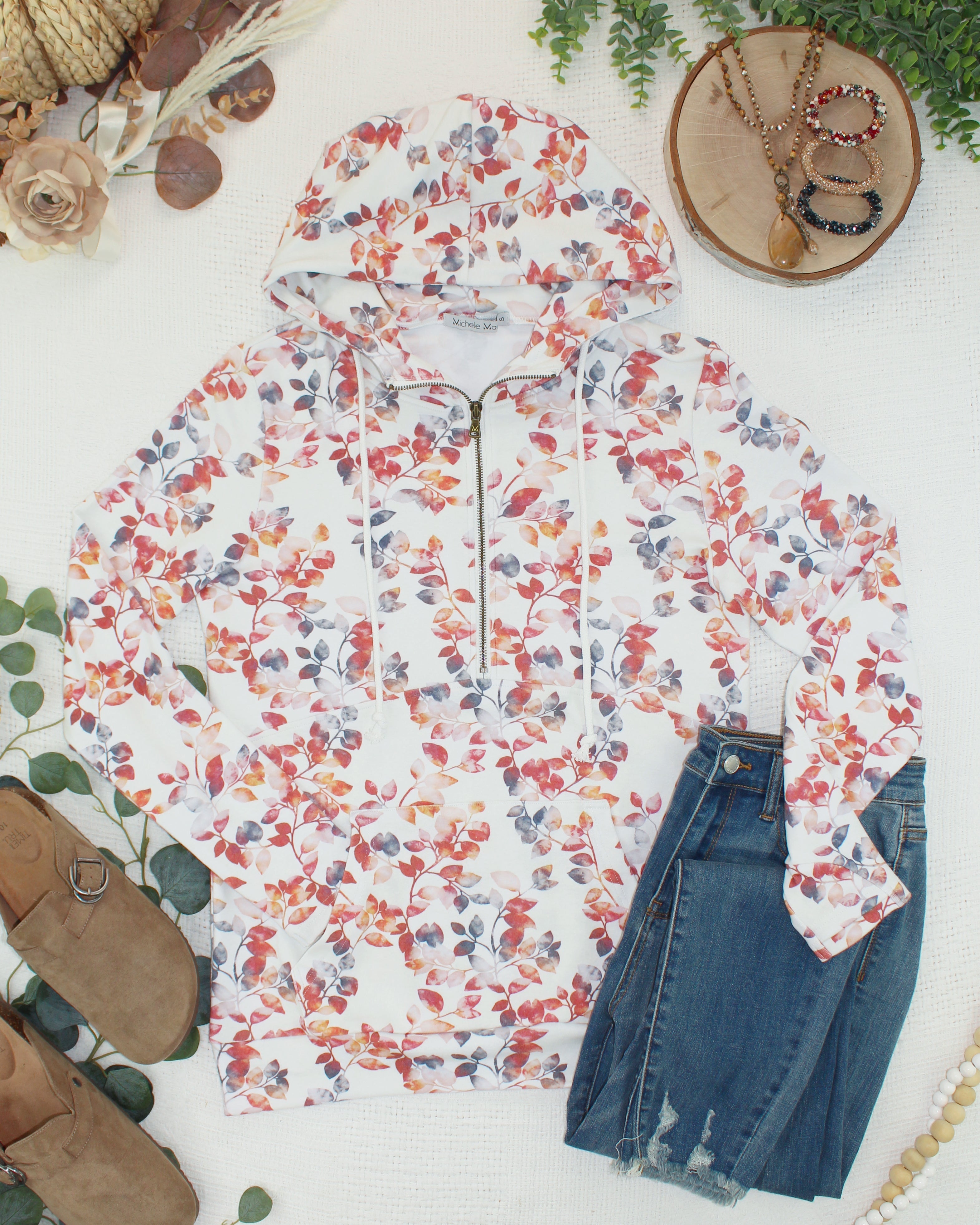 IN STOCK HalfZip Hoodie - Autumn Watercolor