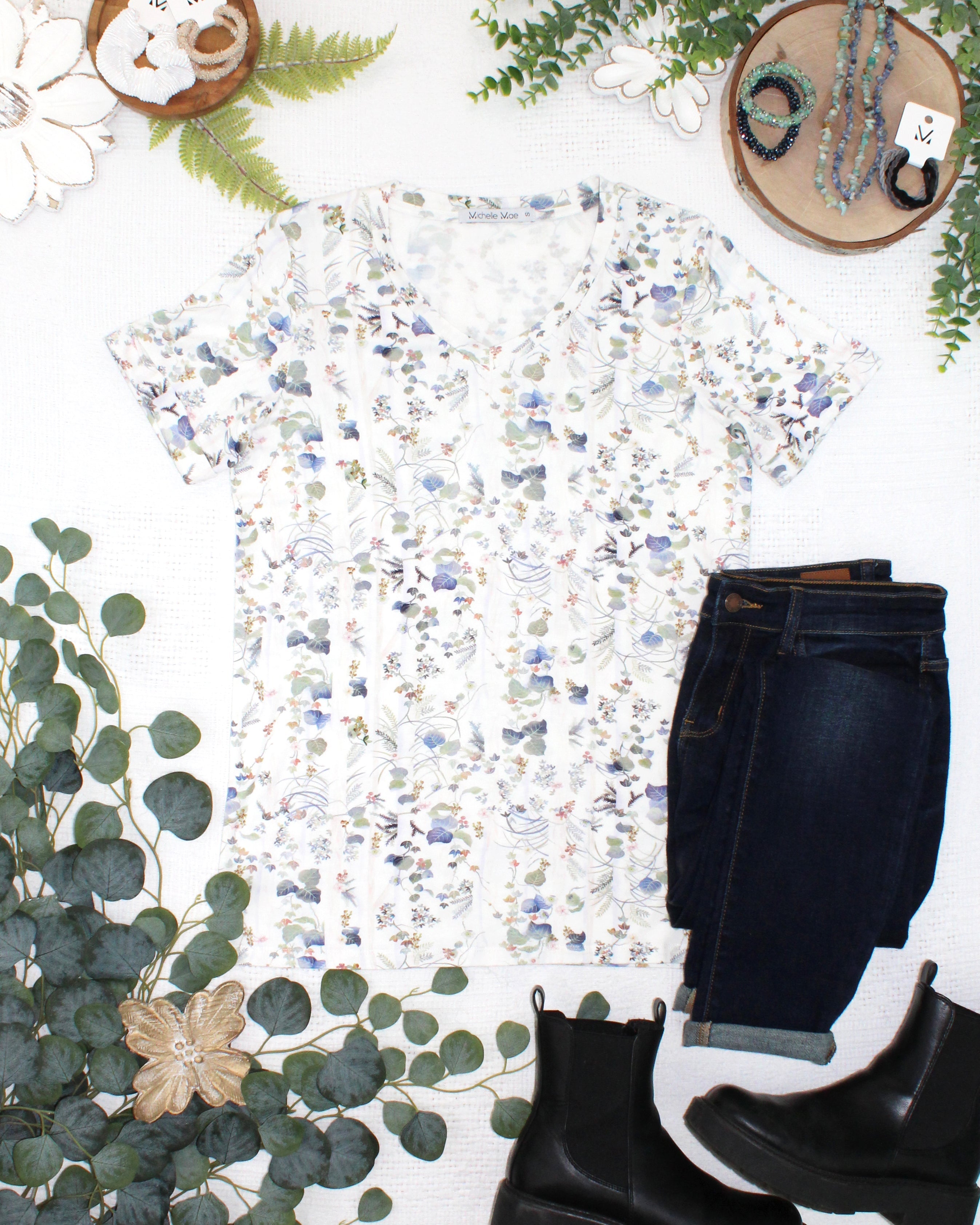 IN STOCK Sophie Top - Olive Meadow