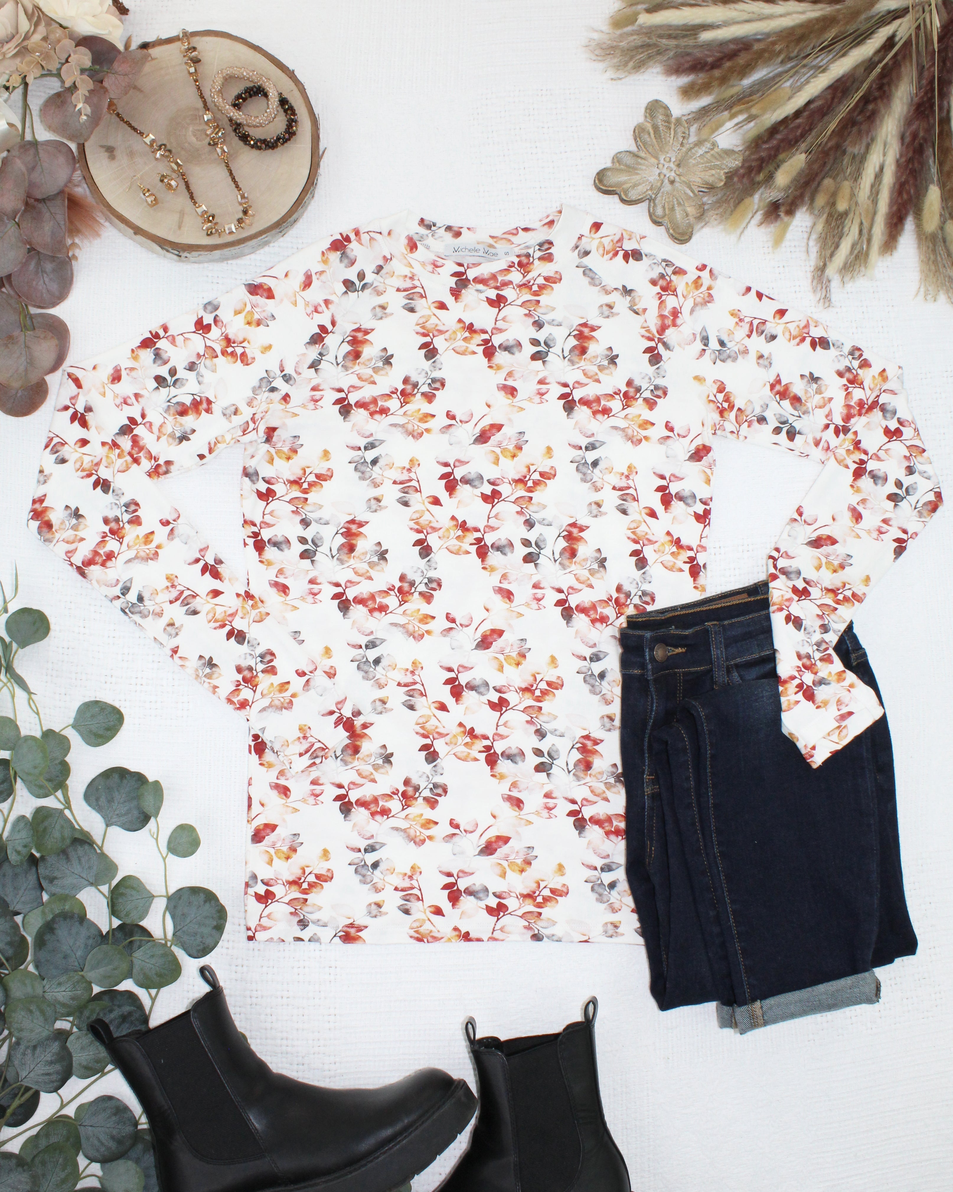 IN STOCK Blair Long Sleeve Top - Autumn Watercolor