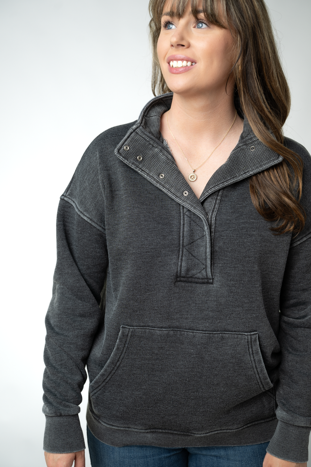 Jesse Vintage Wash Snap Pullover