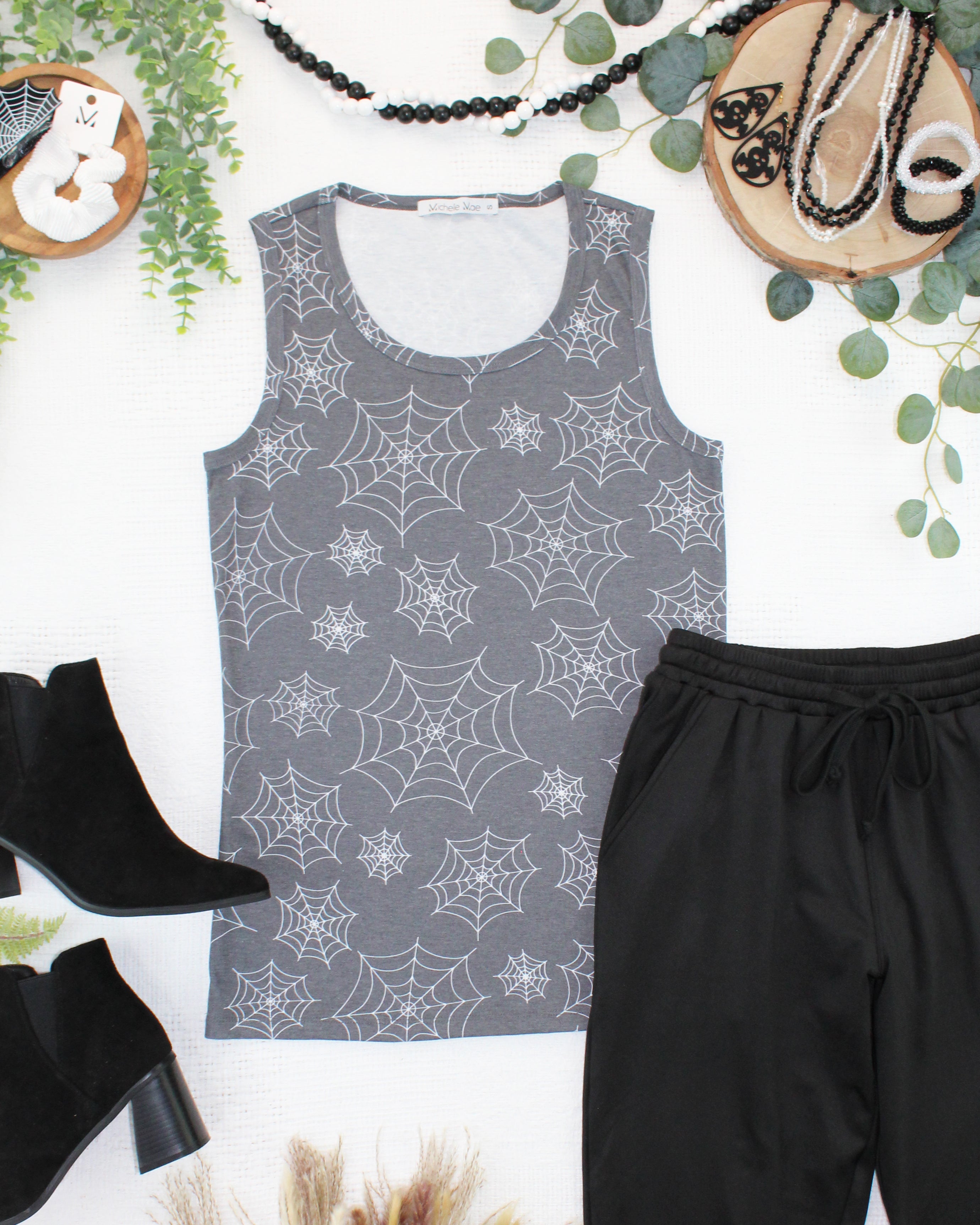 IN STOCK Ava Tank - Faded Black Webs